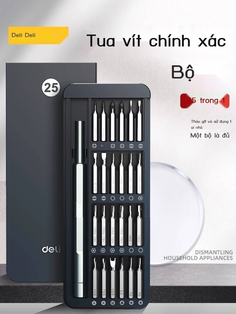 Bộ Deli Tool, cho sử tại nhà, điện thoại di động, laptop, tháo rời máy tính, dụng cụ vệ sinh, bộ tu