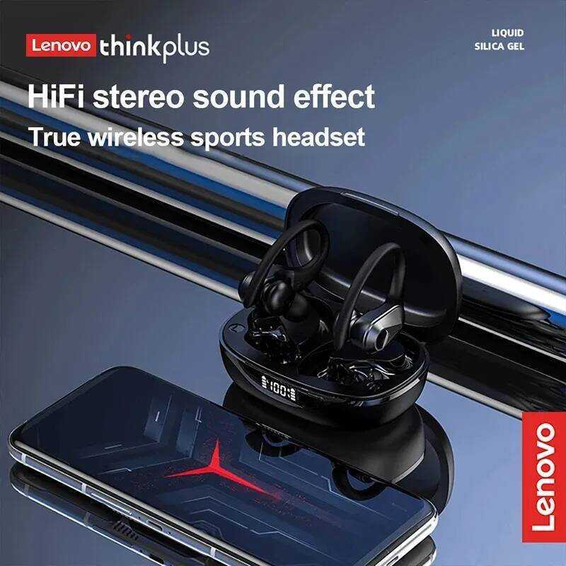 Tai nghe Lenovo LP75 Bluetooth 5.3 Tai nghe thể thao không dâyTWS Màn hình kỹ thuật số LED HiFi Ster