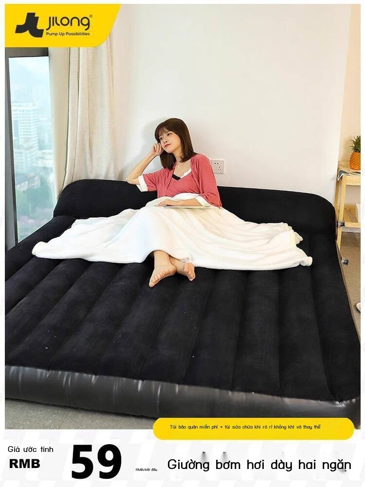 Giường hơi JILONG, đệm bơm hơi, thảm sàn, sử dụng tại nhà, đôi, cắm trại ngoài trời, đơn, gấp, giườ