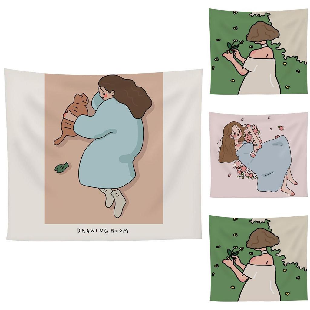 Thêm Touch A Of Ins Style với tấm thảm treo tường Hippie Girl