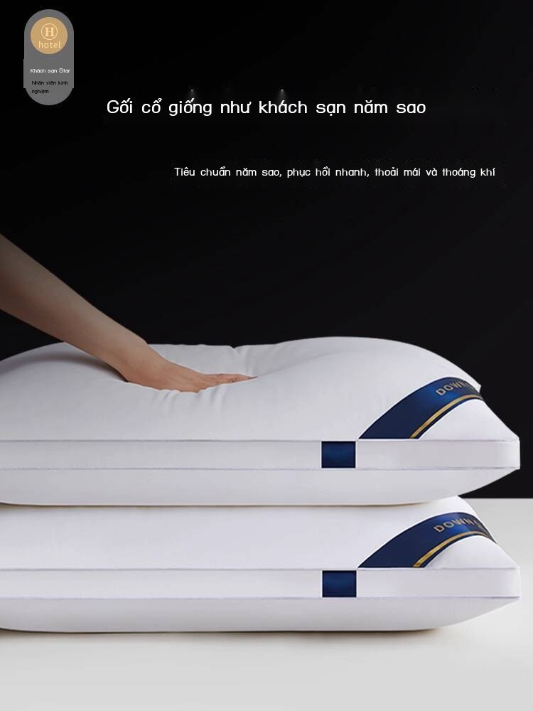 Bộ vỏ và ruột gối cao cấp khách sạn, cổ, hỗ trợ giấc ngủ, bị xẹp, không biến dạng, dành cho nam giớ