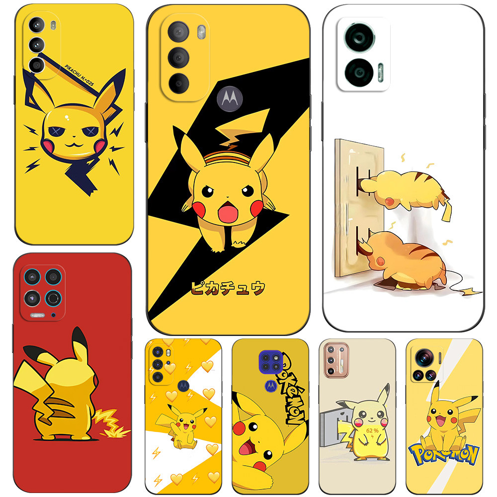 Ốp Lưng Cho Motorola Moto E20 E30 E40 E7 Plus Ốp lưng Silicon Mềm Đen Tpu Đáng Yêu Pokemon Pikachu