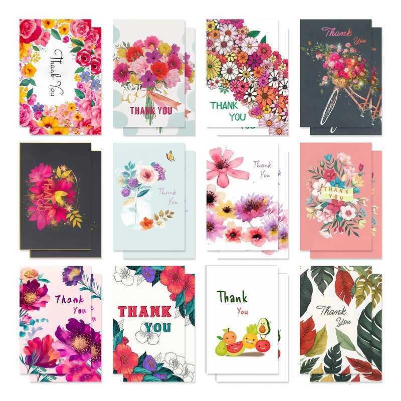 24 Thiệp Chúc Mừng Cảm Ơn Có Phong Bì Đóng Gói Trong Hộp 6x4 inch Cho Lễ Tạ Ơn Ngày Nhà Giáo Cảm Ơn