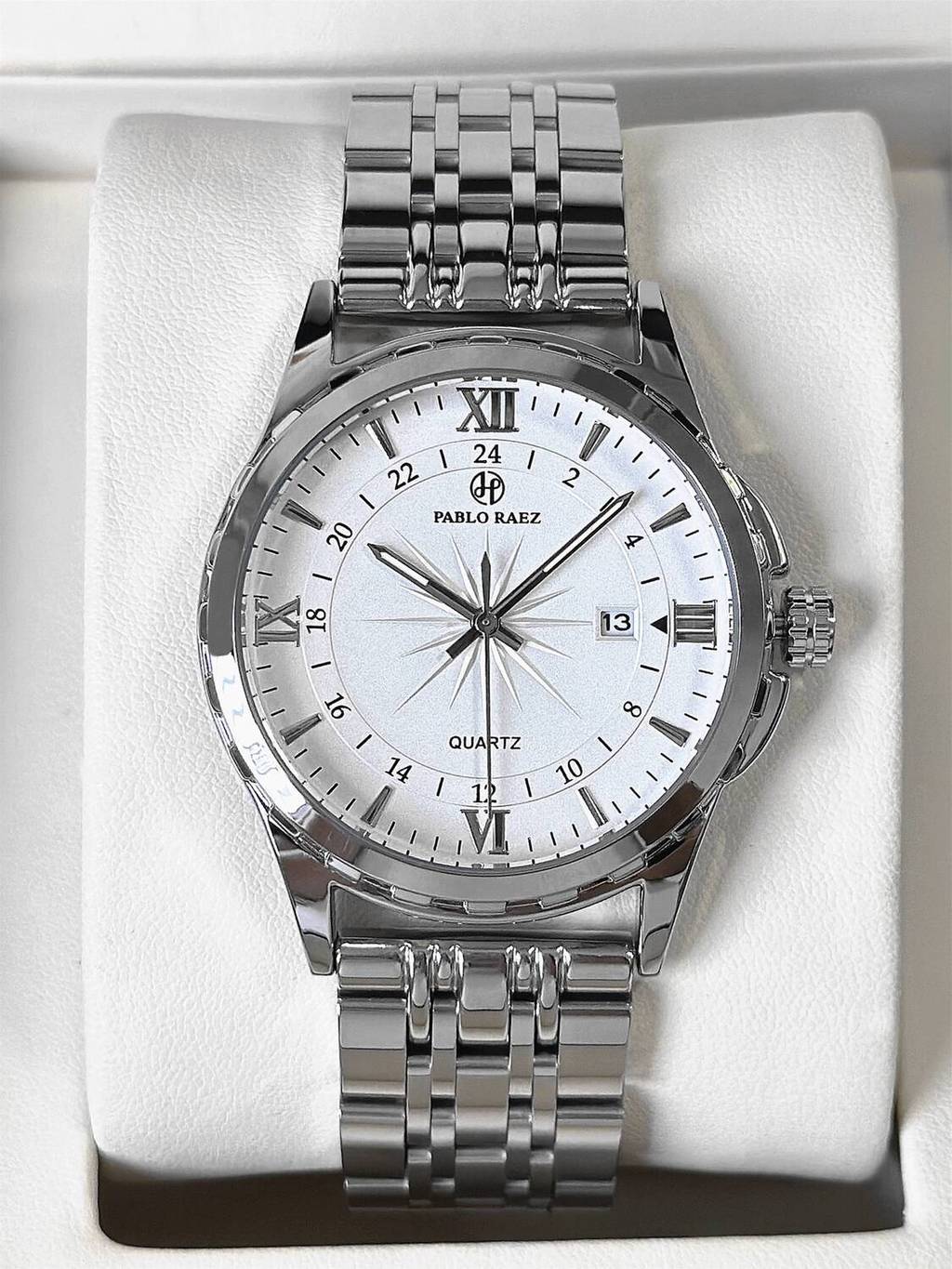 Đồng chính hãng PABLO RAEZ, lịch, chống nước, quartz, dây thép, đồng hồ đeo tay nam cao cấp, đẹp mắ