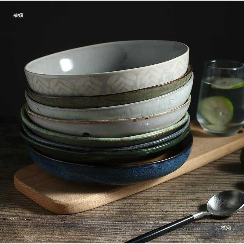 Bộ đồ ăn nhẹ bằng gốm ăn liền Bát mì ăn liền Đĩa sâu Hộ gia đình Sáng tạo Bát ăn sáng độc đáo Bát Sa