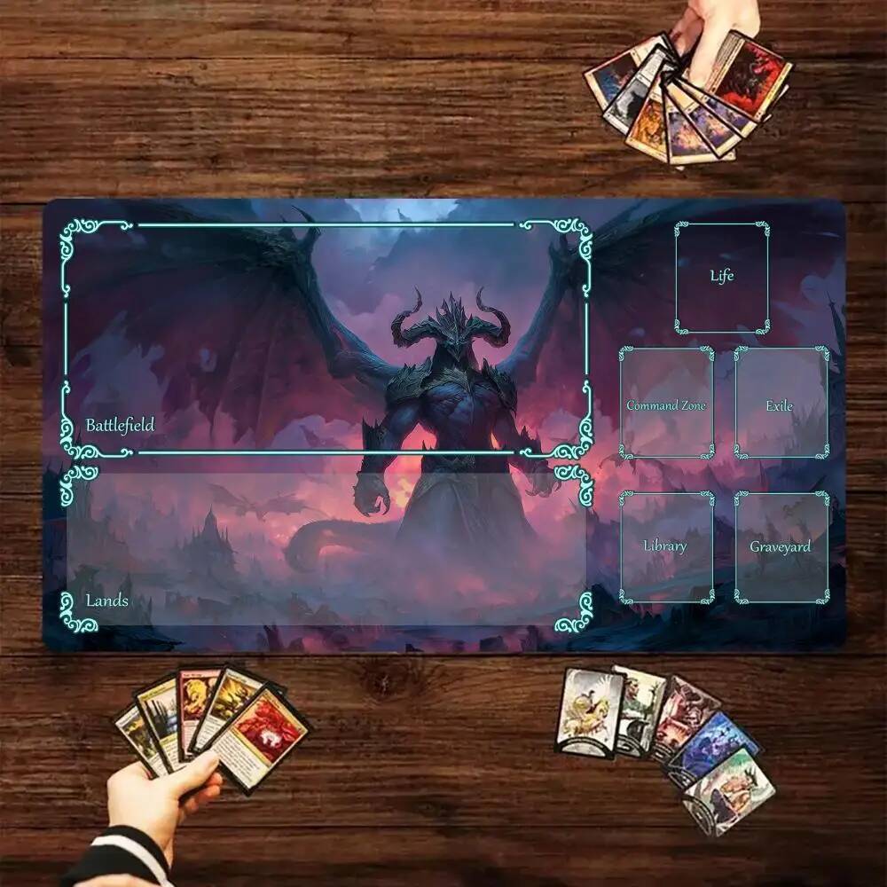 Magic Card Playmat với khu vực Ảo quỷ chủ đề MTG playmat tập hợp thảm chơi game Thảm để bàn Chỉ huy 