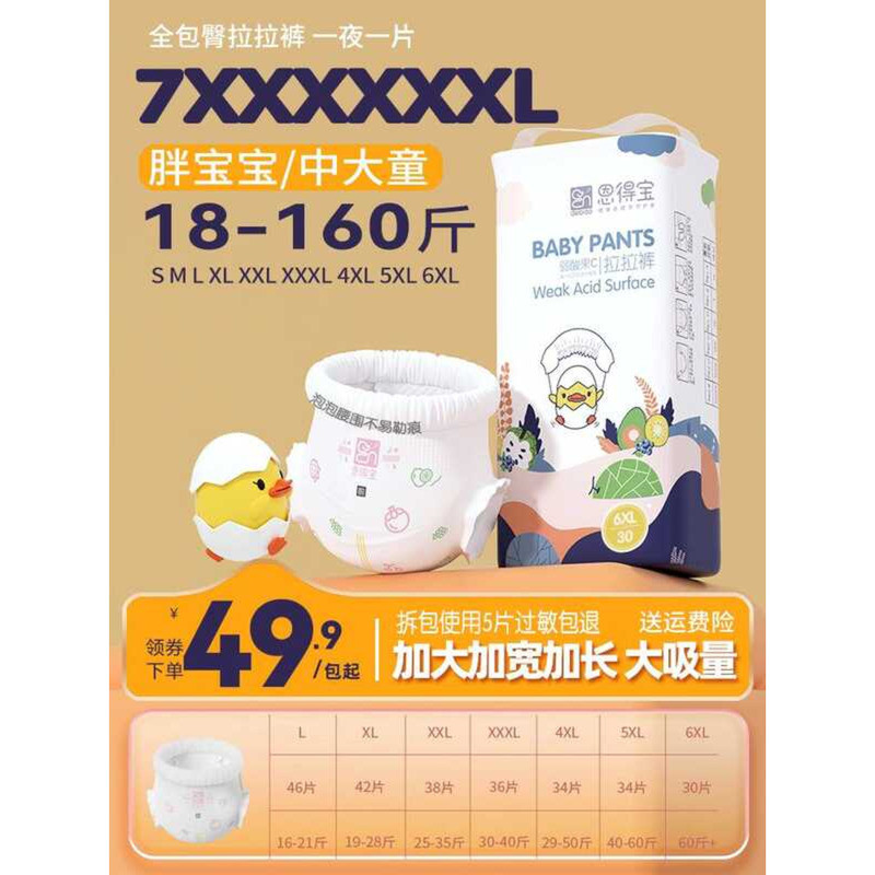 Quần Kéo Trẻ Em 3 Tuổi 5XXXXXL Tã Quá Khổ 6XL Vừa Lớn Trẻ Em Tã Ngủ 6XL