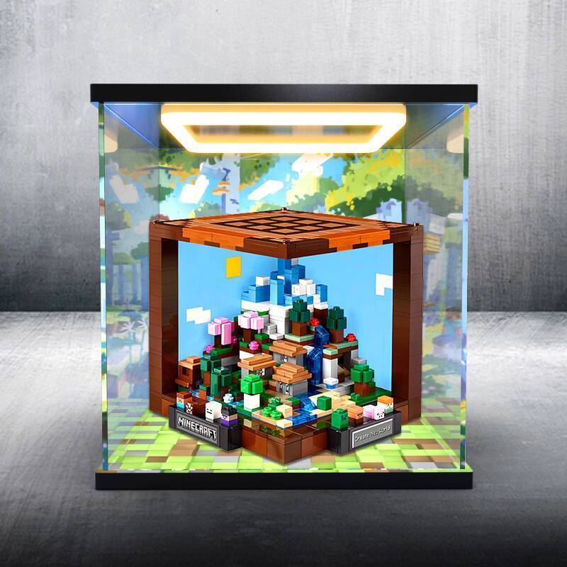 Guangmei Tương thích với LEGO 21265 Minecraft Bàn làm việc sáng tạo Mô hình khối xây dựng Hộp trưng