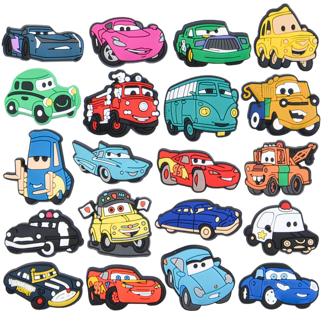 Bộ Câu Chuyện Đua Lightning McQueen, Chết Răng, Sally Hoạt Hình Xe PVC Giày Lỗ Hoa Giày Trang Trí Ph