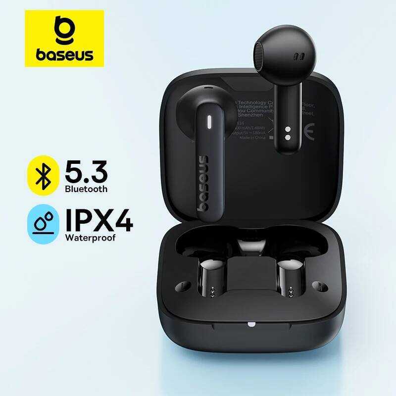 BASEUS Tai nghe không dây Baseusie E16 Bluetooth 5.3 Tai nghe nhét tai IPX4 Tai nghe chống nước 30H 