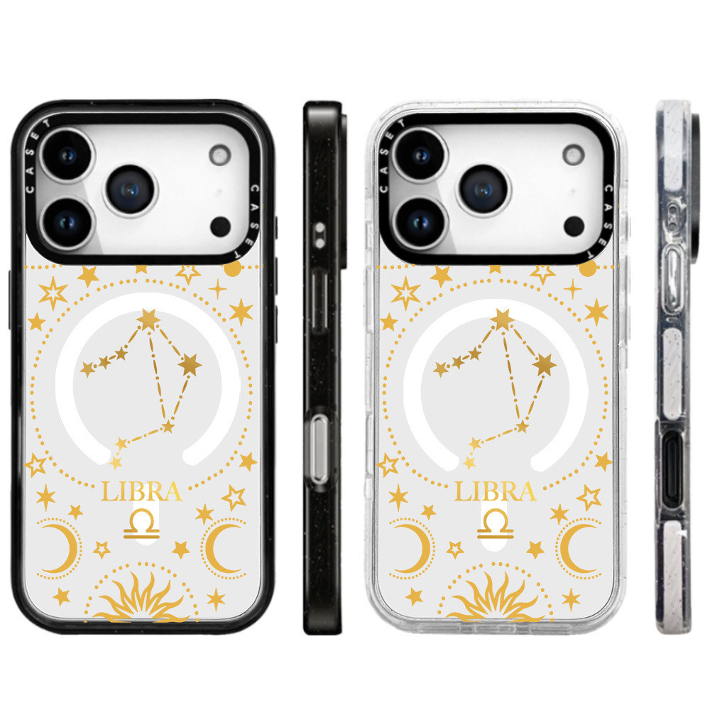 Ốp điện thoại sạc từ tính không dây Zodiac Star Sign LIBRA Tương thích với IPhone 11 12 13 15 16 17P