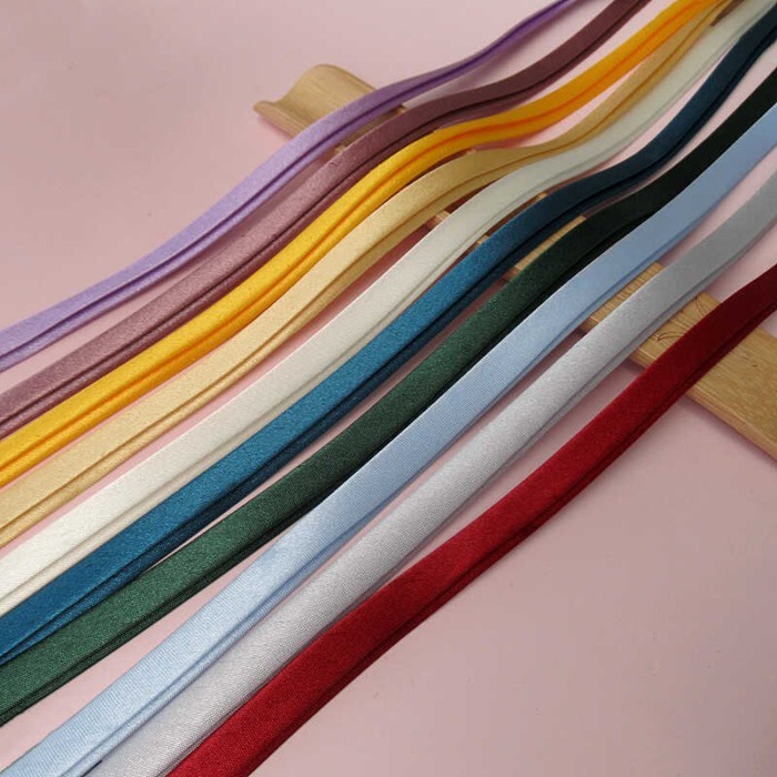 Đai viền cắt chéo không quay Dải vải đường ống 40% Off Satin Edge Belt 1cm Sườn xám Hanfu Satin Edge