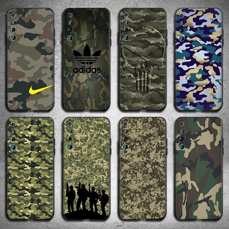 Xiaomi POCO X6 Pro 12 12X Mi 8 Lite TPU Spot Black Plastic Soft Case Quân đội ngụy trang màu xanh lá