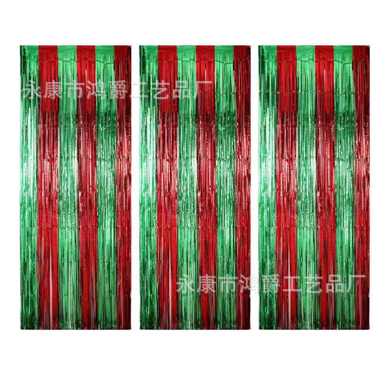Trang Trí Mưa Lụa Rèm Đỏ Xanh Mưa Lụa Phụ Kiện Tiệc Trang Trí Nền Mưa Lụa Cửa Rèm