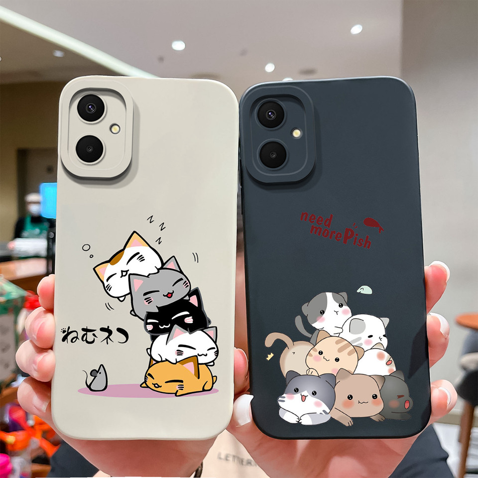 Ốp Lưng Cho Samsung Galaxy A06 4G 5G Hoạt Hình Mèo Con Biểu Hiện Vuông Chống Rơi Chống Sốc Ốp Lưng Đ
