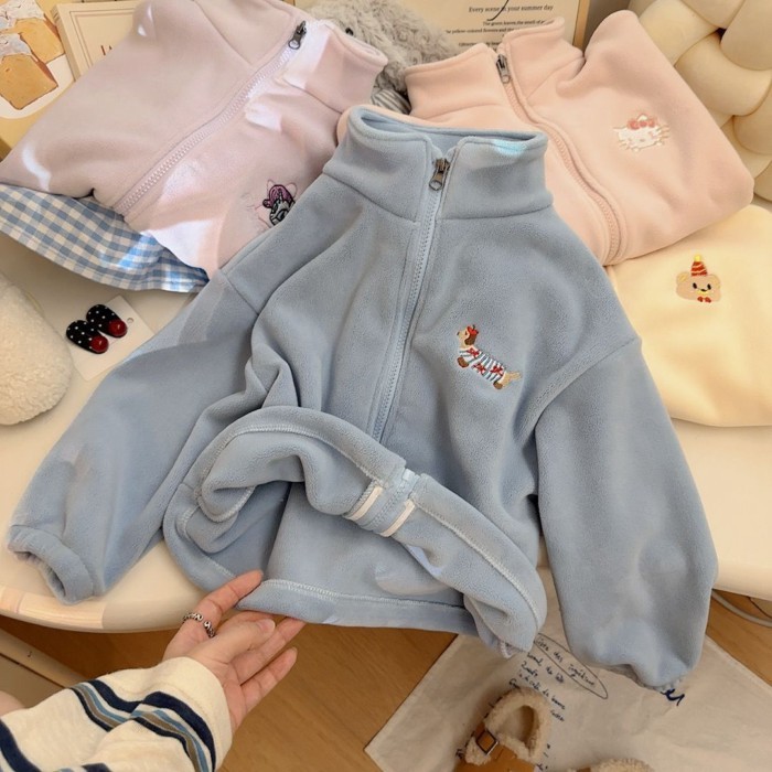 Áo khoác nhung dày dặn ấm áp của Úc, áo cardigan bé gái