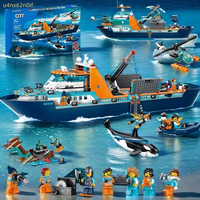 Trong kho Tương thích với City Series Polar Giant Ship 60368 Ocean Adventure Giant Ship Lắp ráp Khố