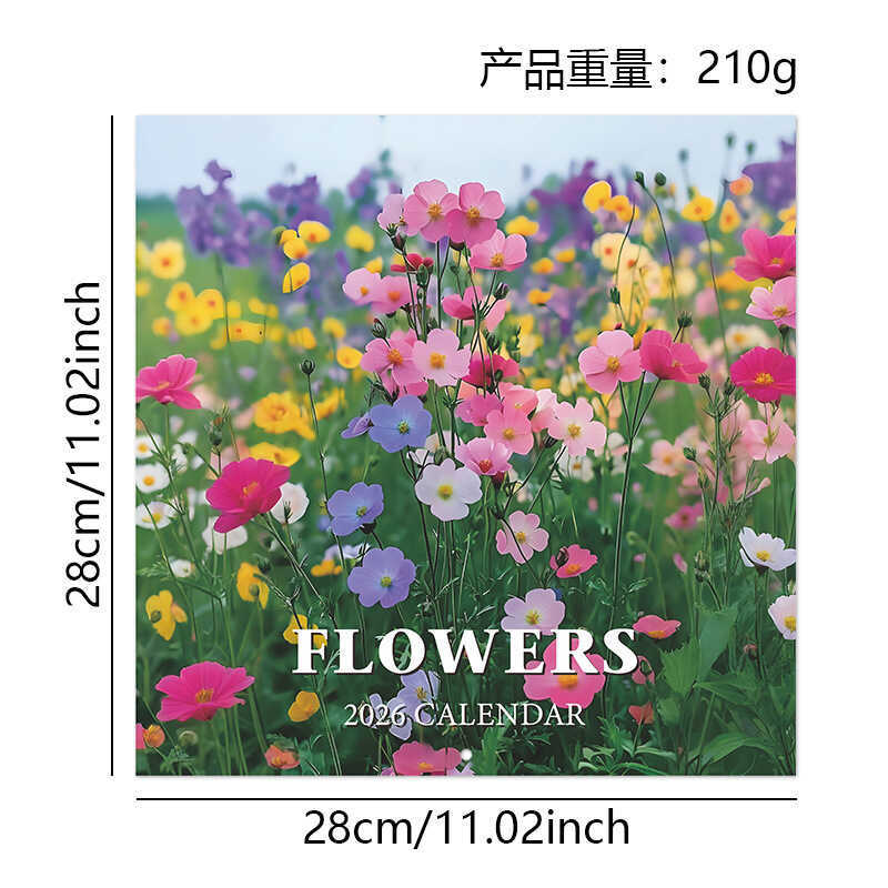 Sản phẩm mới HOA 2026 CALENDAR 2026 Hoa treo tường CALENDAR Cưỡi đinh tán