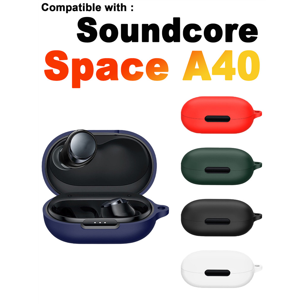 Dành cho Tai nghe Anker Soundcore Space A40 Vỏ bảo vệ silicon chống sốc mềm có móc khóa