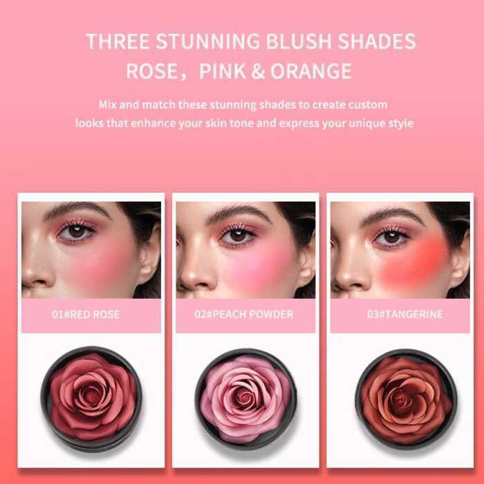 Full Tiếng Anh Blush Flower Blush Rose Flower Tự Nhiên Trang Điểm Ba Chiều Cố Định Dễ Tô Màu
