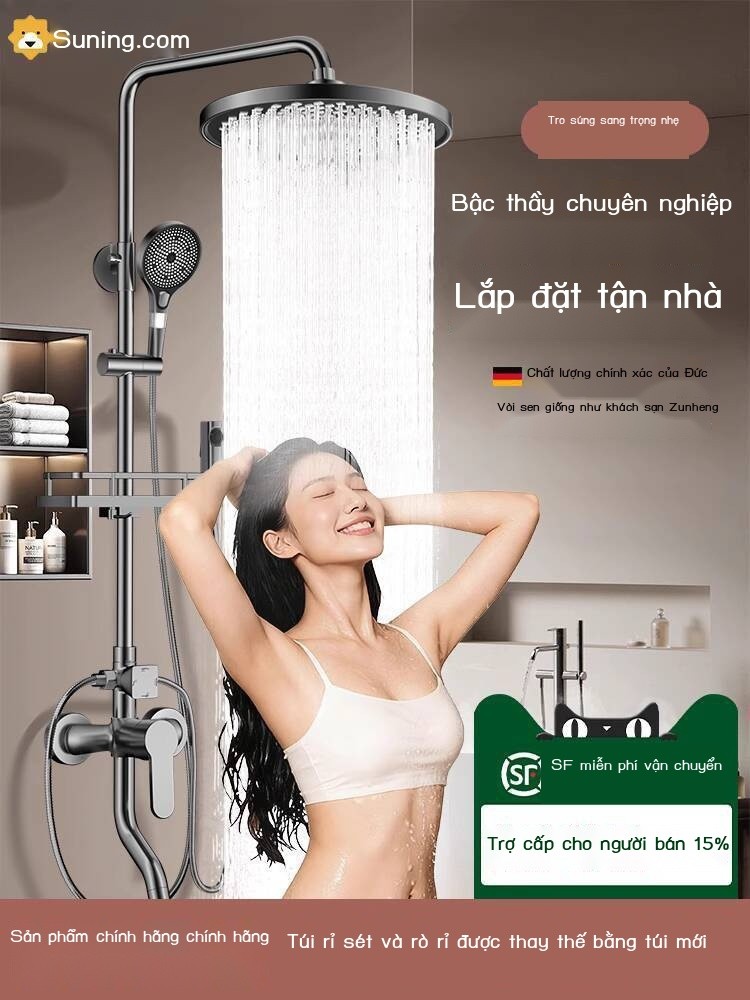 Bộ đồng lắp đặt cho phòng tắm gia đình, đầu vòi sen tăng áp, bộ đầy đủ 4079