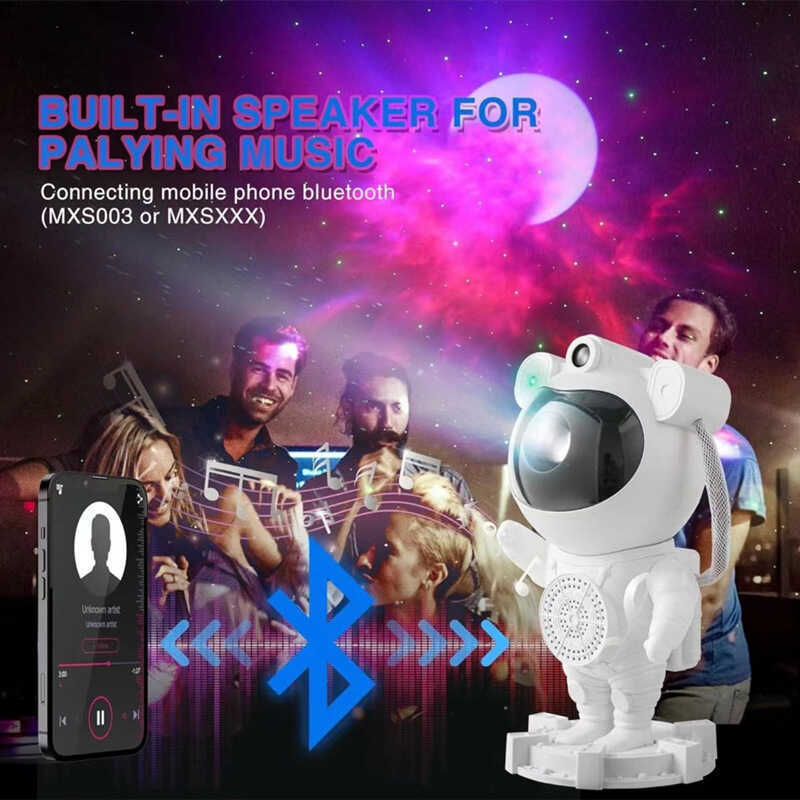 Bluetooth Chiếu Nhạc Spaceman Khí Quyển Đèn Ngủ Ảo Phi Hành Gia Mặt Trăng Ngôi Sao Spaceman Đồ Trang