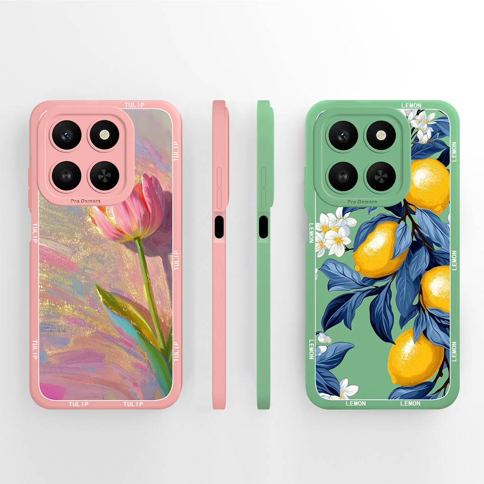 Ốp Cho Honor X7D X7C X7A X7 400 Cây chanh thông minh Tulip Vuông Chống rơi Vỏ Điện Thoại Chống Sốc C