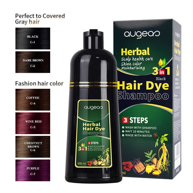 Augeas One Black Hair Dye One Color Hair Dye Cream Cover White Hair White to Black Plant Herb One Co