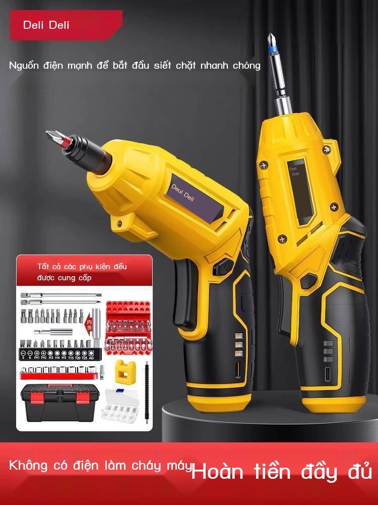 Bộ Deli, sạc lại, đa chức năng, tua vít điện mini, bộ công cụ tự động
