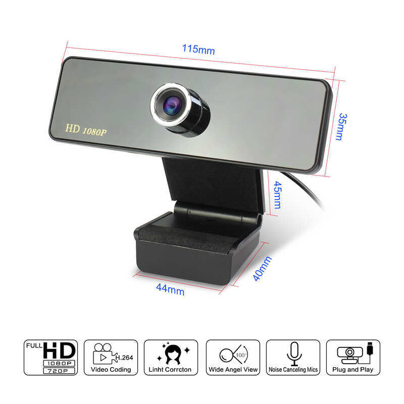 Camera HD Anzhijia 1080P Camera máy tính Clip không cần ổ đĩa tích hợp Camera TV MIC kỹ thuật số