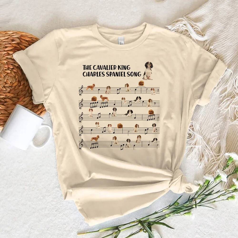 Cavalier King Charles Spaniel Dog top nữ Nhật Bản ngộ nghĩnh Y2K top girl Nhật Bản y2k quần áo ngộ n