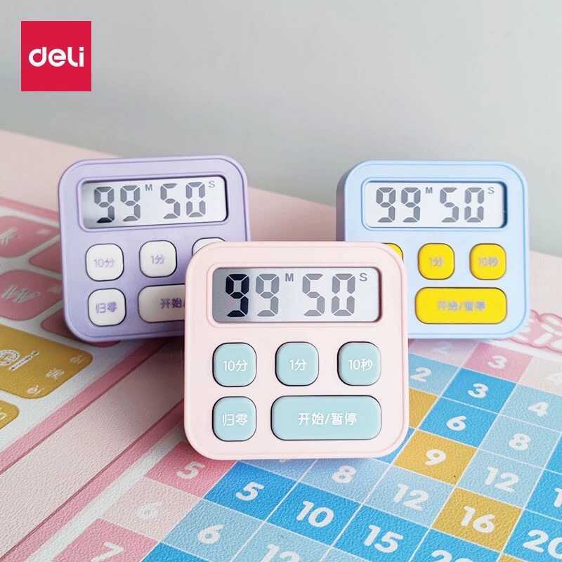 Deli LE201 Hẹn Giờ Học Dành Cho Học Sinh Chuyên Dụng Trẻ Em Làm Câu Hỏi Đồng Hồ Bấm Giờ Báo Động Điệ