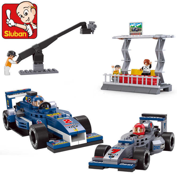 Khối xây dựng lắp ráp Little Luban 0355 f1 Racing Car Group Toy Boy