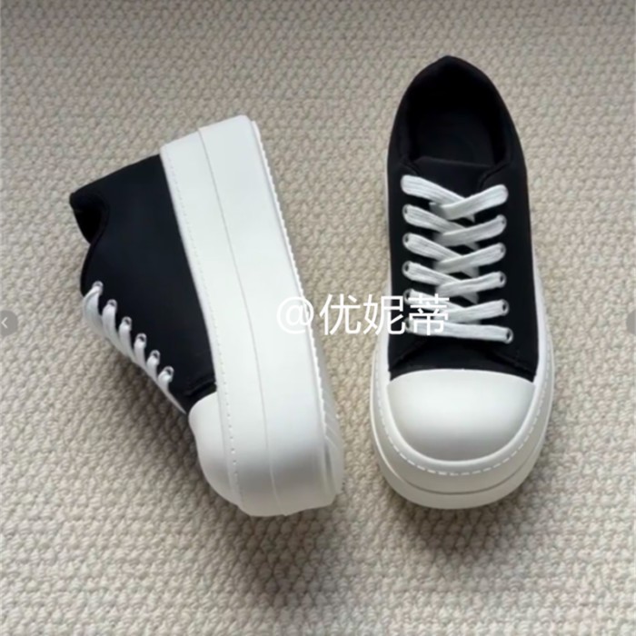 Phong Cách Mũi Lớn Đế Dày Tăng Chiều Cao Giày Trắng Mùa Xuân Phong Cách Mới Phù Hợp Với Giày Thể Thao Thông Thường