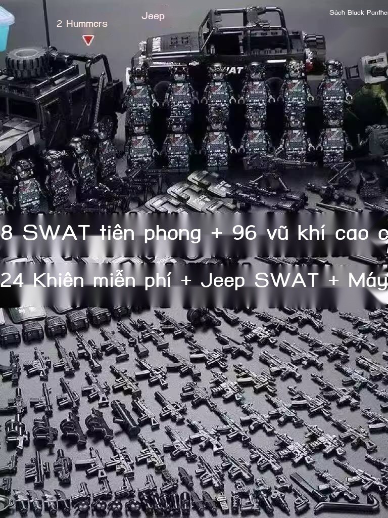 Tương thích với LEGO, khối xây dựng quân sự, nhân vật nhỏ, lực lượng đặc biệt, lính SWAT ma, vũ khí