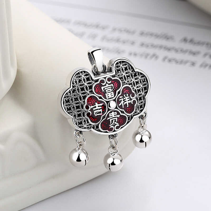 Dây chuyền mặt khóa hòa bình Yunchaoxuan S990 - Bạc nguyên chất, thiết kế retro sáng tạo