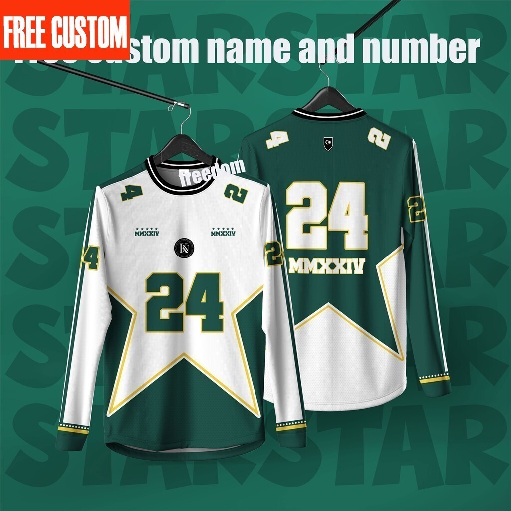 Áo jersey NFL tay dài chất lượng cao, nhanh khô, phù hợp mọi lứa tuổi