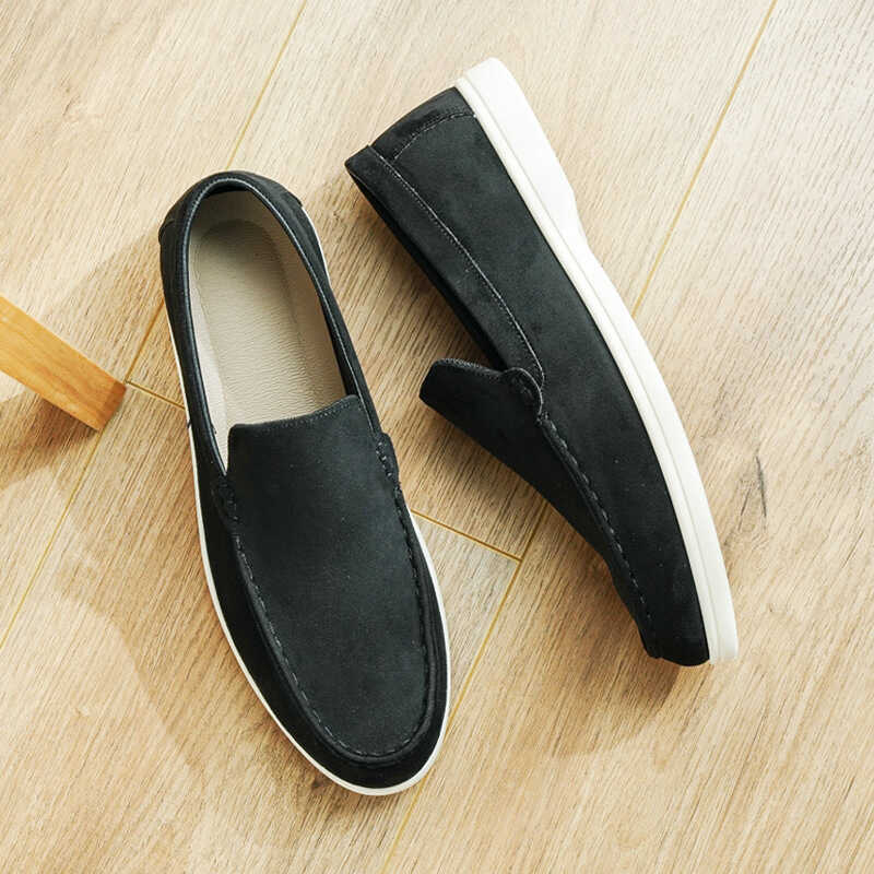 Slip-On Da Lộn Loafers Cover-On Loafers Thời Trang Giày Peas Nam