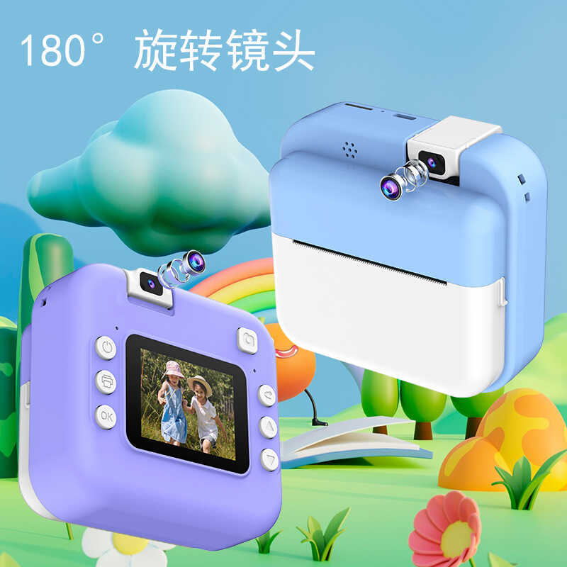 2024 Phong Cách Mới Trẻ Em Máy In Polaroid Mini Photo HD Lật Phía Trước Phía Sau Kép Ảnh Polaroid xi