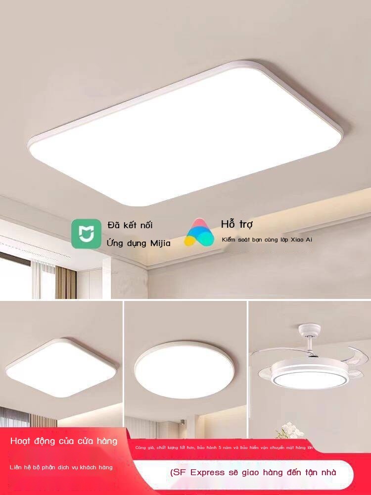 Đã kết nối với ứng dụng Mijia Đèn chính phòng khách LED hiện đại đơn giản bảo vệ mắt đèn trần gói c