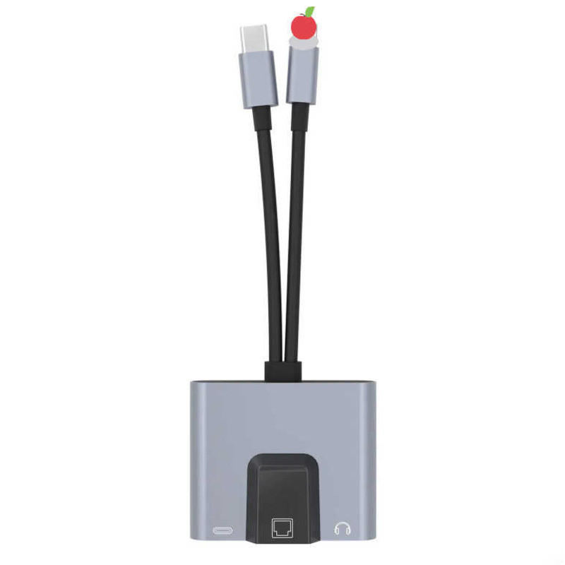 Bộ chuyển đổi Lightning Type-c Âm thanh 3,55mm RJ45 Cổng sạc Ethernet