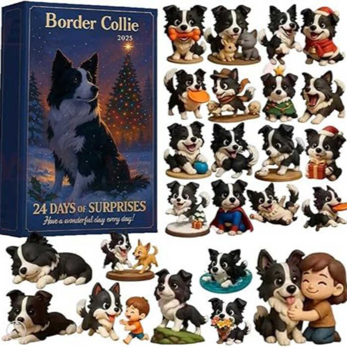 2025 Borr Collie Border Collie Đức Collie Lịch Giáng Sinh Mùa Vọng Hộp Bí ẩn Acrylic