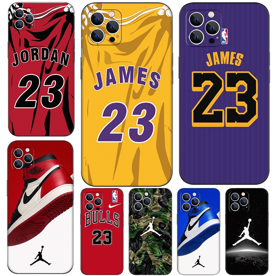 IPhone 5 5s SE 6 6s Plus SE 7 Plus 8 Plus X XS XR TPU Spot Đen Nhựa Mềm Bóng Rổ Jordan 23 Giày