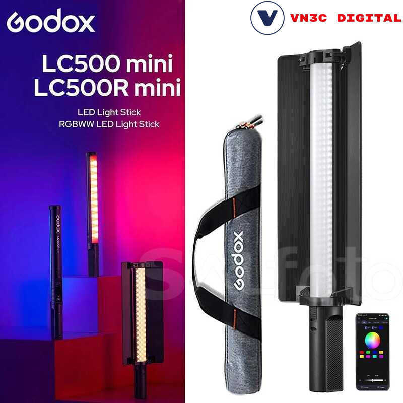 Đèn LED cầm tay RGB đầy đủ màu Godox LC500/LC500R LC500mini/LC500Rmini - Chính Hãng