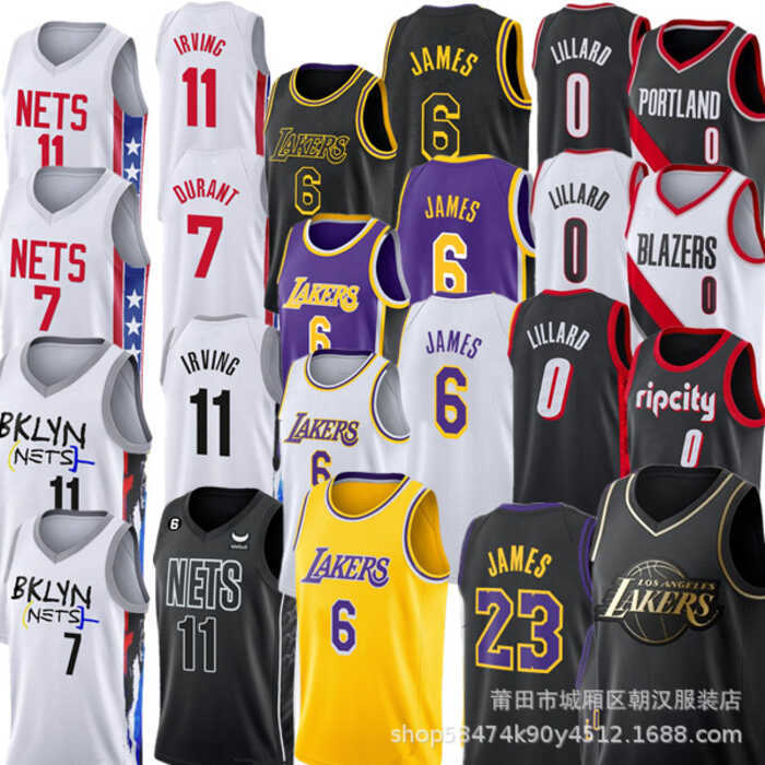 Áo jersey bóng rổ chính hãng Lakers và Brooklyn Nets choKyrie Irving và Kevin Durant - Mã 62370