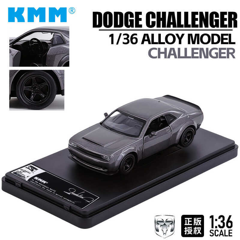 KMM KMM554040Hộp Đóng Hộp Biển Tên 1: 36 Dodge Challenger Mô Phỏng Trẻ Em Kéo Lại Hợp Kim Xe Mô Hình