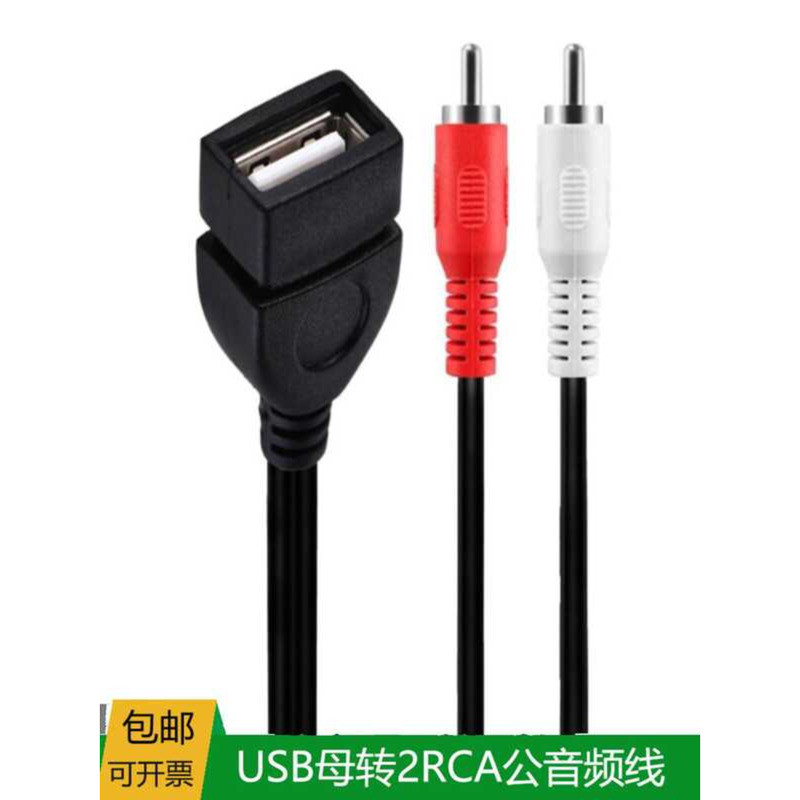 Cáp USB sang Double Lotus AV USB sang 2rca Cáp kết nối cáp âm thanh One Point Two 1 Female 2 Male Ca