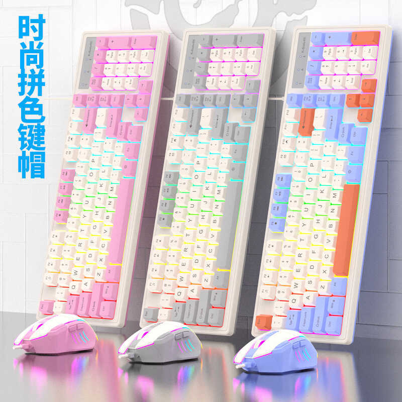 Bộ chuột bàn phím có dây Viper KM800 Mechanical Feel Gaming Gaming Bàn phím 98 phím Laptop