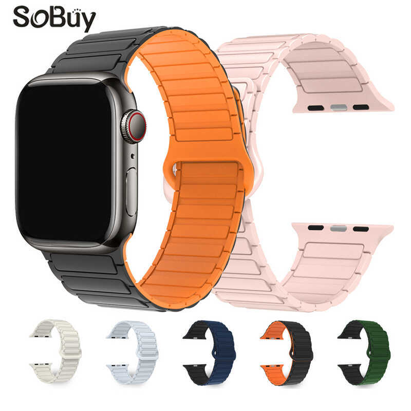 Thích hợp cho watch10 ultra1 / 2 Dây đeo silicon iWatch Apple Watch Tooling Dây đeo từ tính