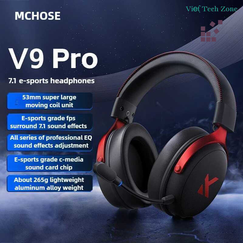 Tai nghe chơi game MCHOSE V9 Pro, tai nghe ba chế độ có mic | Nguyên bản